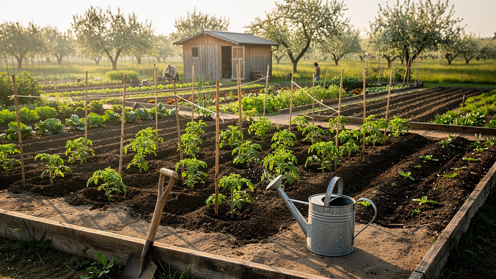 Иллюстрация: Уход за помидоры после посадки: полив, рыхление, окучивание