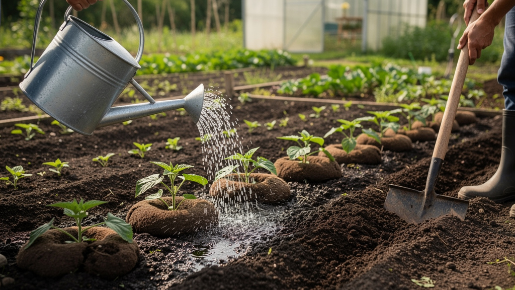 Иллюстрация: Уход за огурцы после посадки: полив, рыхление, окучивание