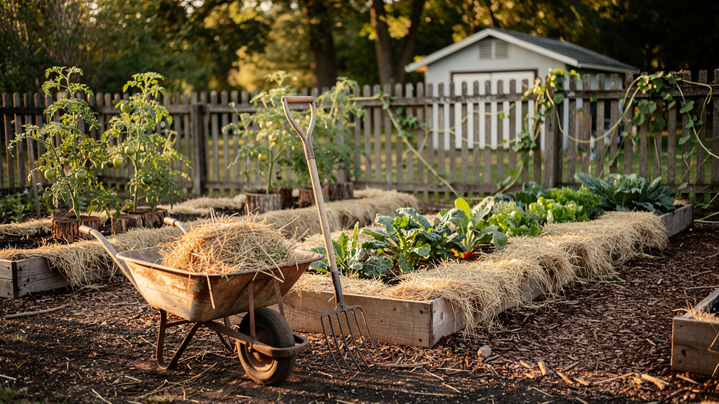 Мульчирование грядок: материалы и техника укладки