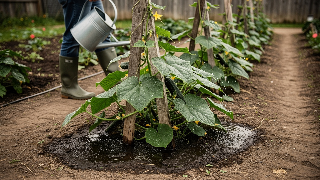 Иллюстрация: Полив огурцы: как часто и сколько воды нужно
