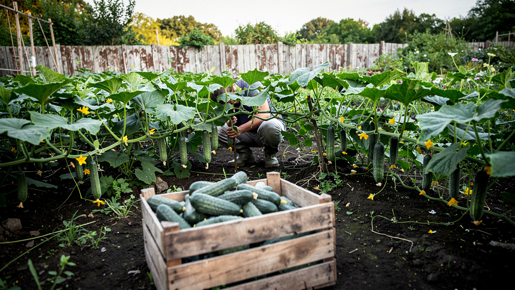 Иллюстрация: Сбор урожая огурцы: когда и как правильно убирать