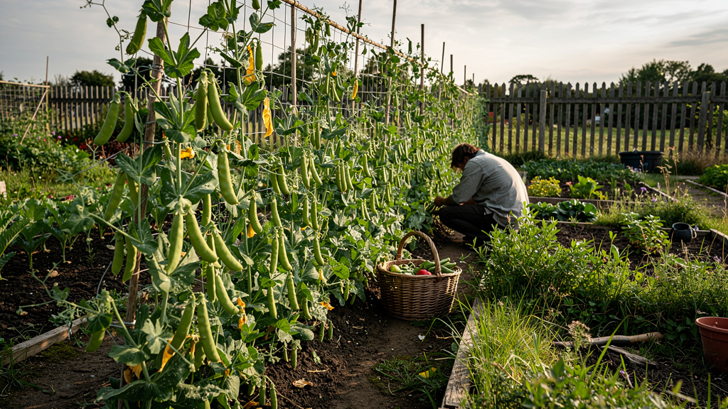 Иллюстрация: Сбор урожая горох: когда и как правильно убирать