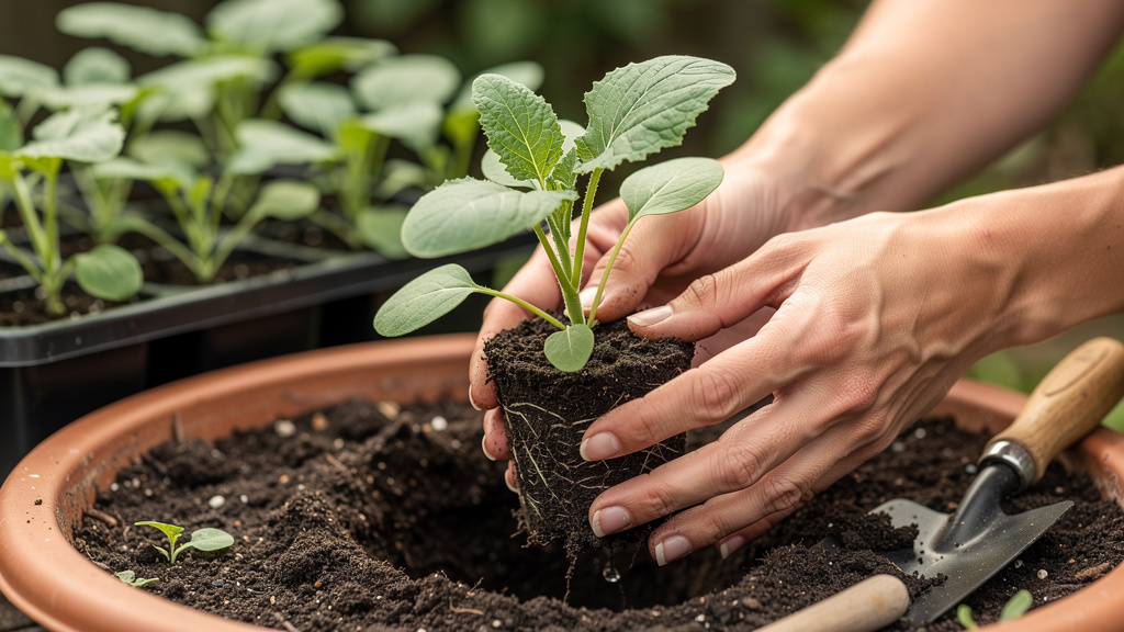 Молодая рассада кабачков в индивидуальных стаканчиках без пикировки