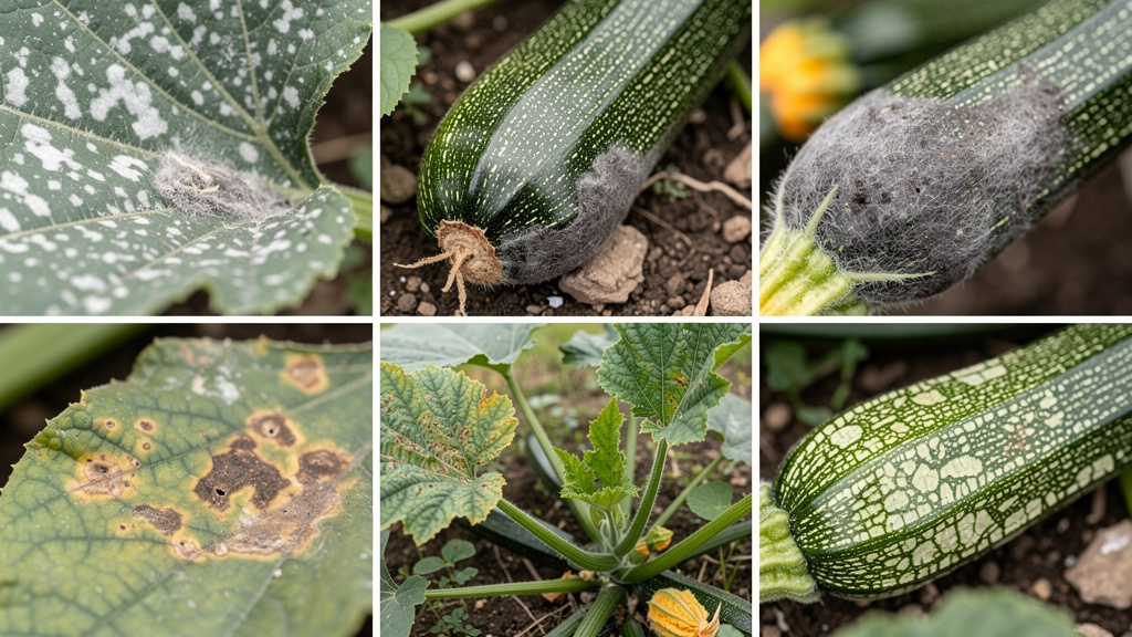 Лист кабачка с мучнистой росой крупным планом