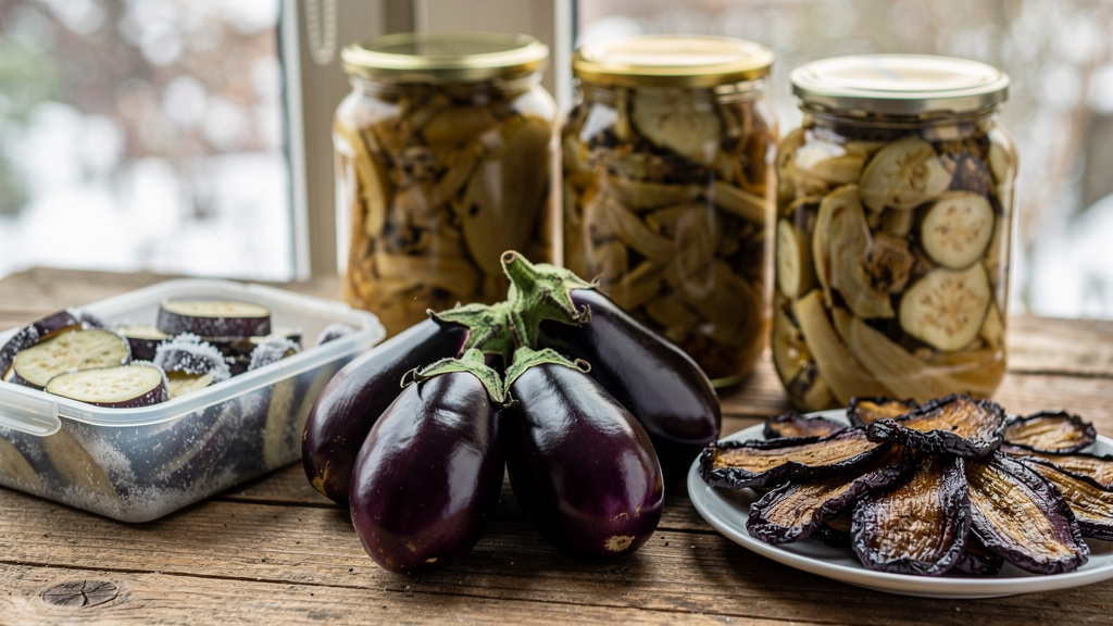 Нарезанные кубиками баклажаны для заморозки в пакетах